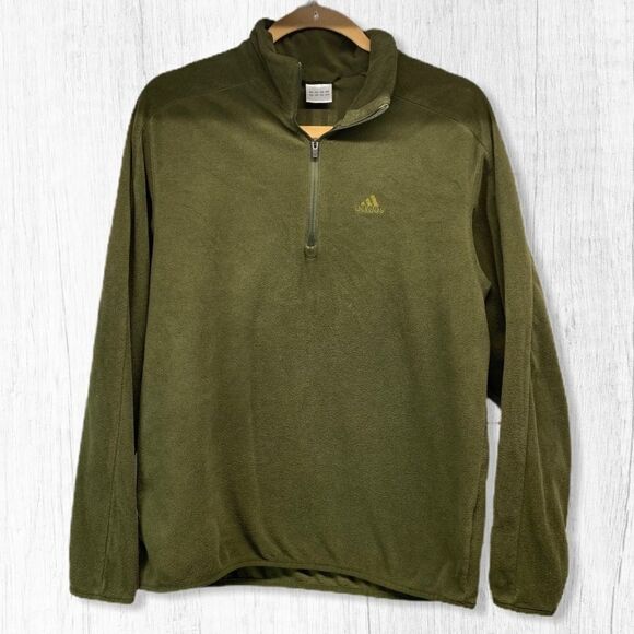 Adidas Men's Climawarm Olive Fleece Pullover size Small - Picture 1 of 7